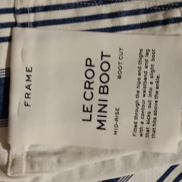 Le Crop Mini Boot Baja Stripe Jean's Size 25 New - Picture 7 of 13